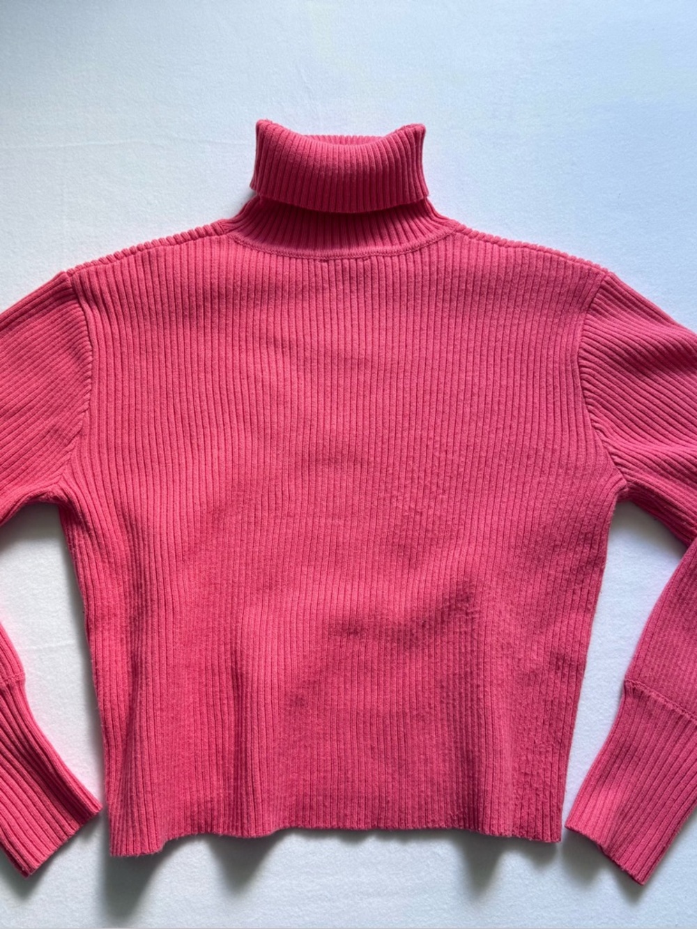 Kittenish Rose Ribbed Turtleneck Sweater